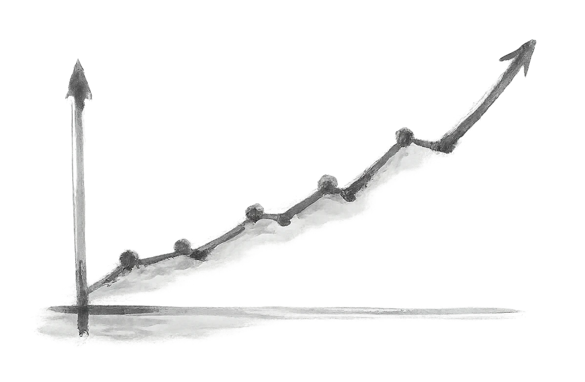 Illustrazione decorativa inferiore in stile inchiostro con tema lupo.